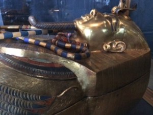 Tutankhamun's casket.  Strictly prohibited to take photos - I hope I'm not cursed!!!